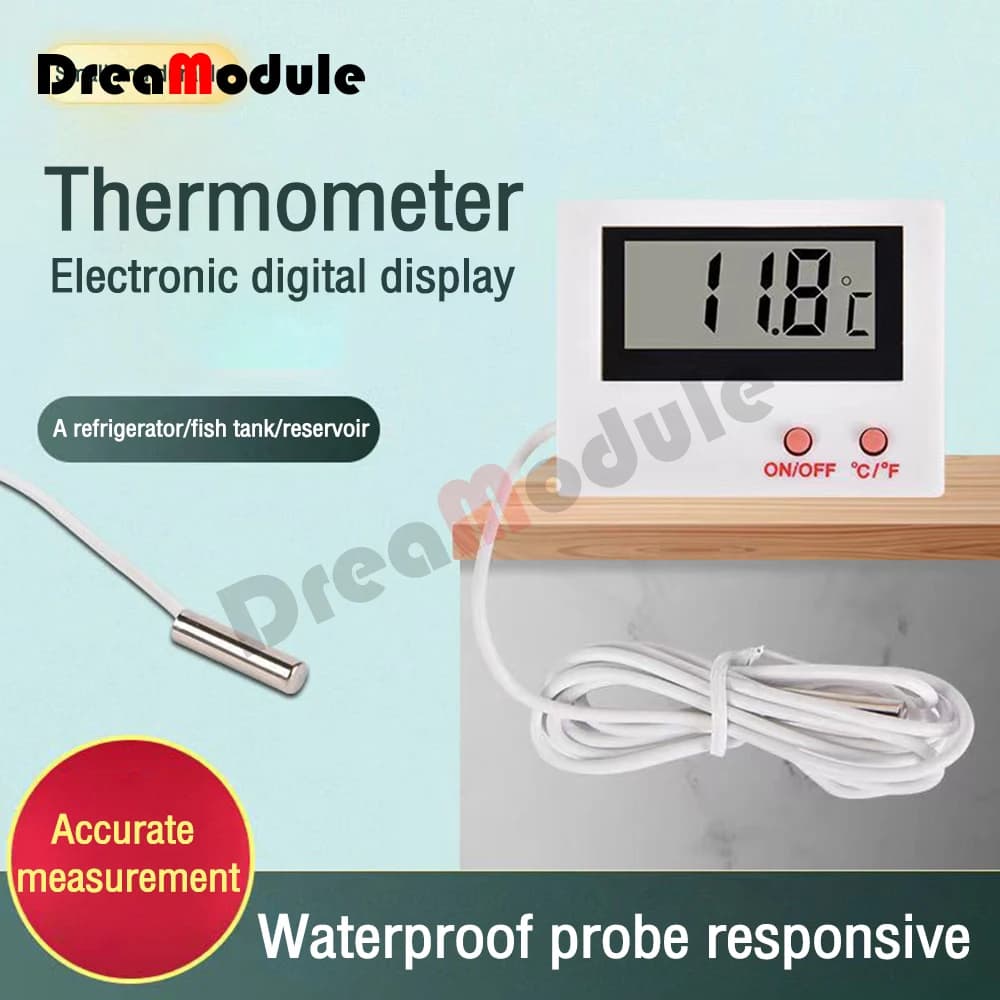 Stazione in piedi termometro digitale LCD con sensore sonda serbatoio dell'acqua del frigorifero della piscina con sensore di temperatura del cavo
