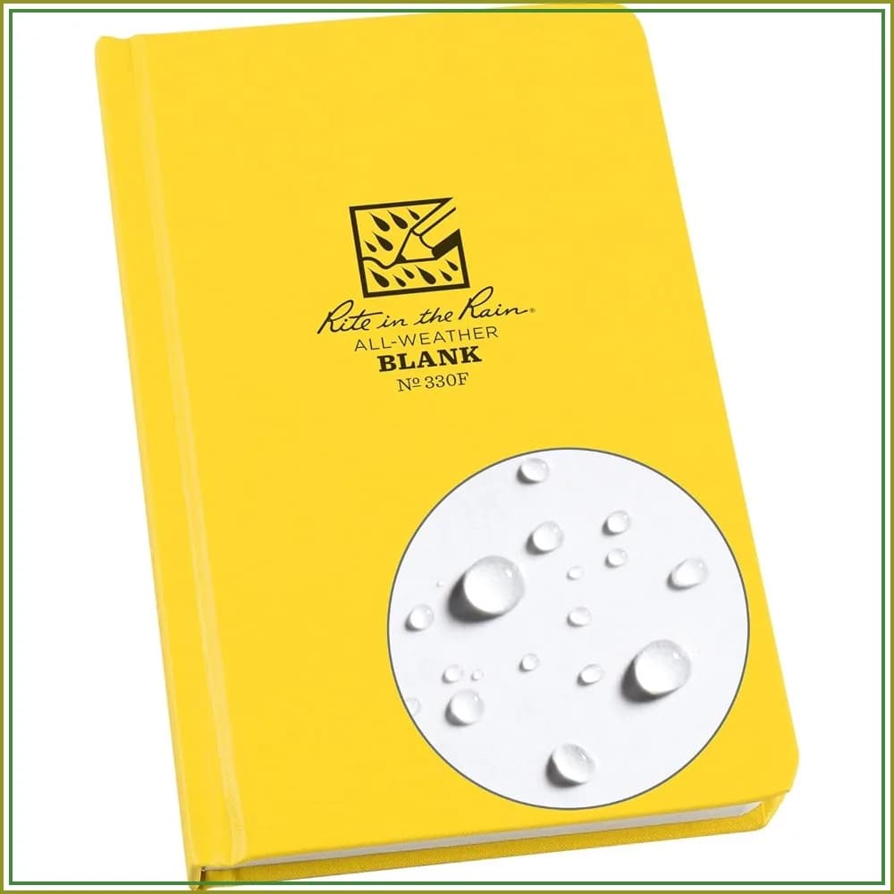 Weatherproof Sketchbook, 4.75x7.5in, 160 Pages, Blank, Hard Cover, Sewn Binding