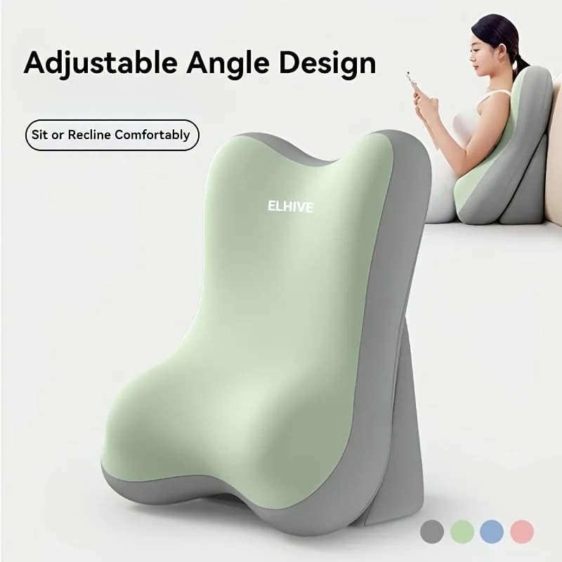Cuscino Regolabile per Schienale in Memory Foam, Supporto Ergonomico per Collo e Gambe, Cuscino a Cuneo per Lettura e Telefono, Sollievo dal Dolore