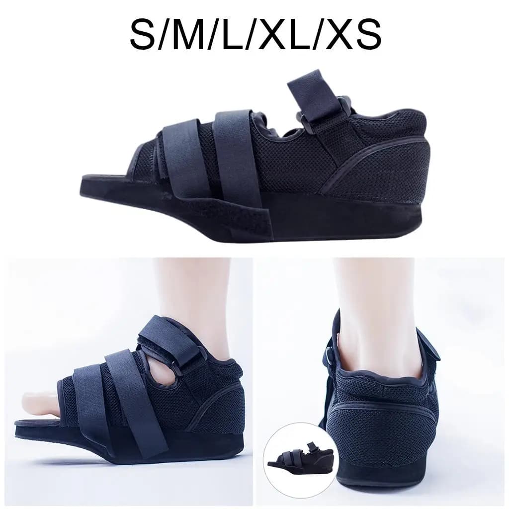 Plaster Shoes Gypsum Shoe Foot Fracture Support Post OP Shoe Open Toe Black for Foot Injuries Stable Ankle Joints Teens Men