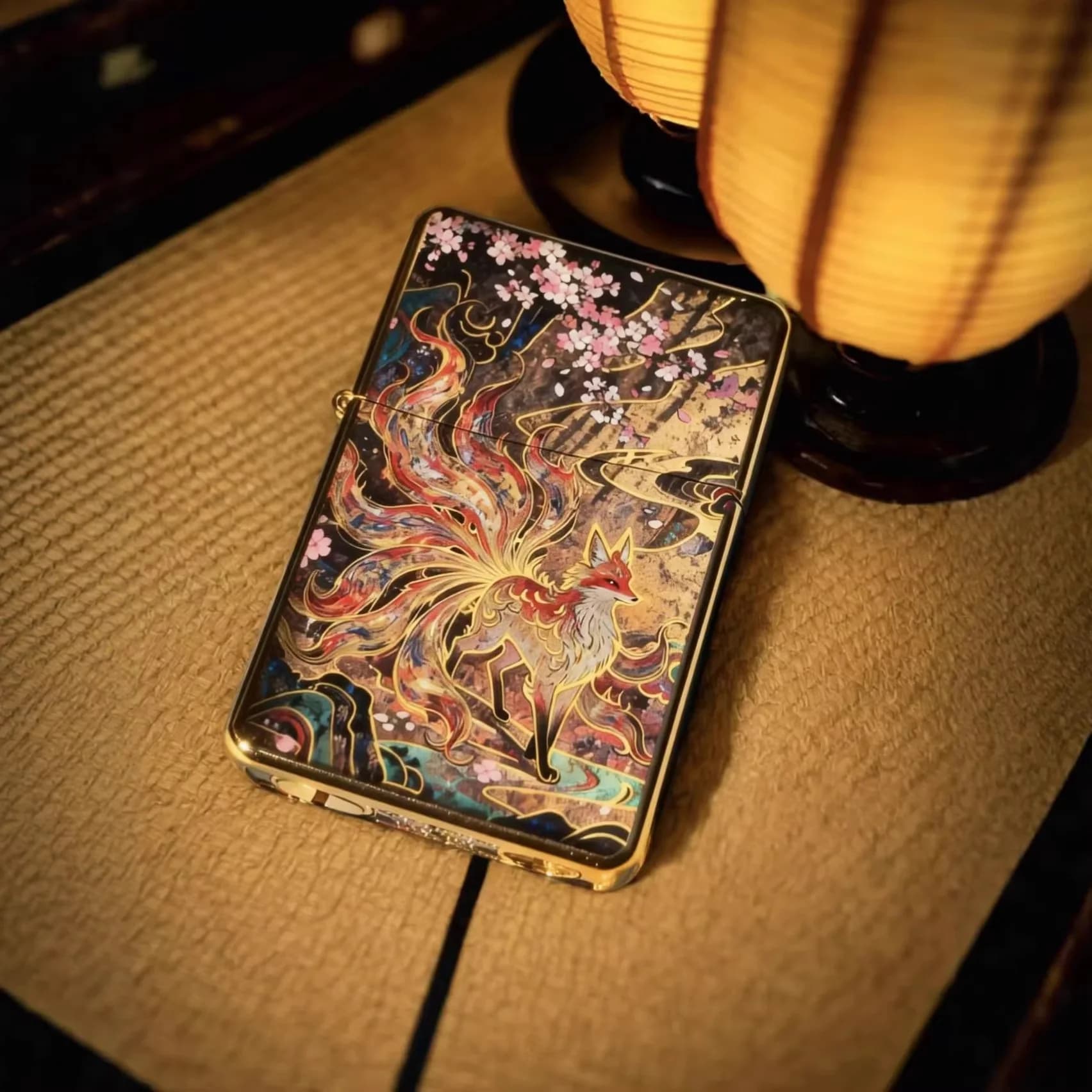Hot Style Double-sided Gilt Painted Shenlong Retro Creative High-end Ultra-thin Kerosenes Lighter High-end Gift Gadgets for Men