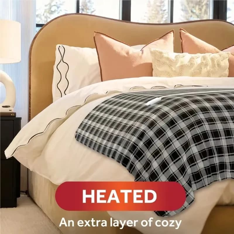Coperta Termica a Quadri Buffalo, 4 Livelli di Calore, Spegnimento Automatico Dopo 4 Ore