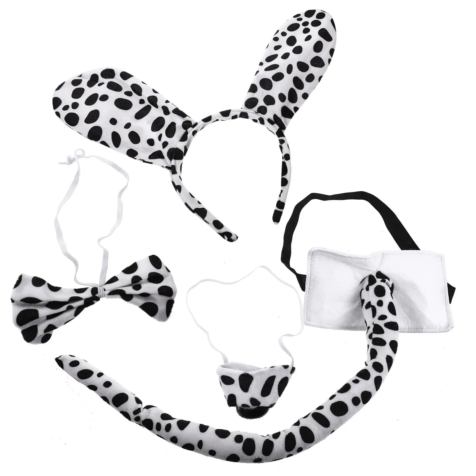Set di 1 Adorabile Fascia per Capelli con Orecchie da Cane e Coda con Papillon e Naso Finto per Travestimenti, Compleanni, Spettacoli Teatrali, Costume da Cucciolo