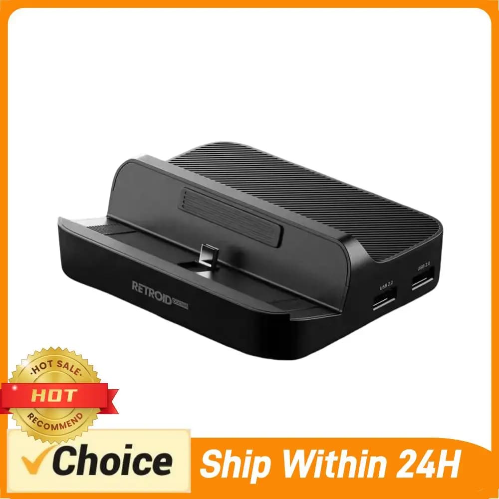 Dock di Ricarica 7 in 1 per Retroid Pocket 5, Stazione di Ricarica con 3*USB3.0 2*USB2.0, Accessori per Mini Console di Gioco