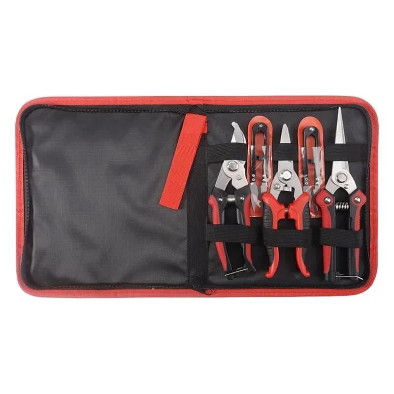 Set di 3 Forbici da Giardinaggio in Acciaio Inox, Robuste e Affilate, con Borsa Portaoggetti per Fiori e Rami