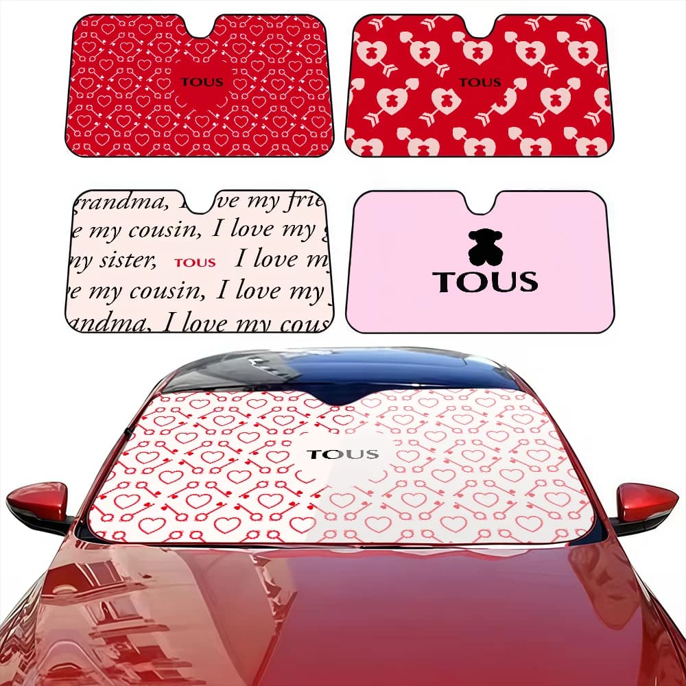 Fashion T-Tous- Luxury Bear Sun Curtains for Luxury Car Windshield Anti- Protection UV Front Solar Protection Cooling Protection
