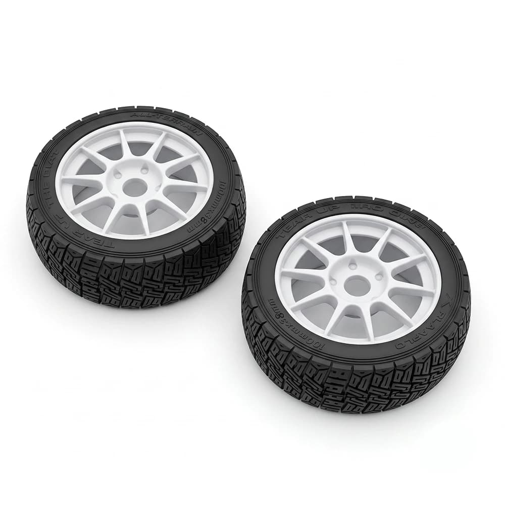 RLAARLO EVO 6.5 1/7 Rally Car Genuine Upgrade Parts Tire Assembly Wheel Rin Tyre and Sponge Metal Disc Brake Caliper Adapter