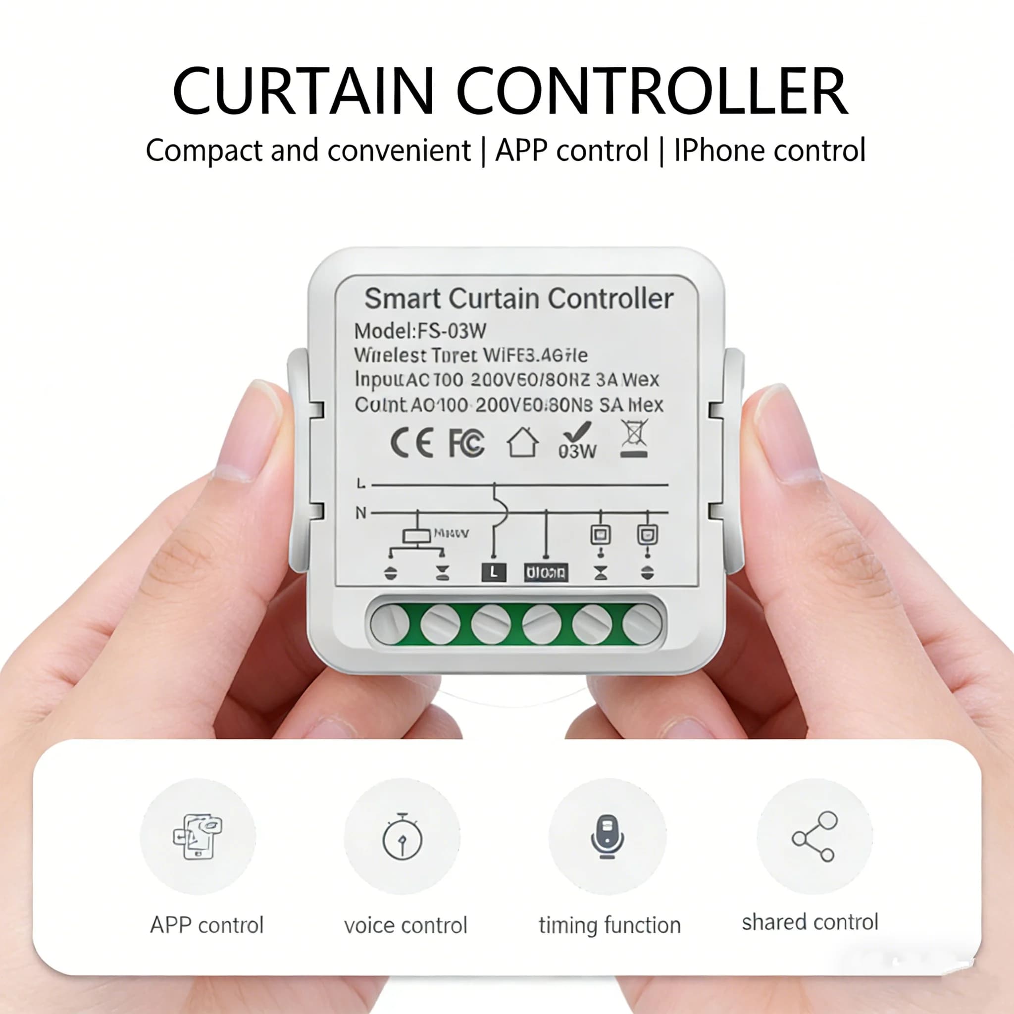 Tuya WiFi Curtain Switch Module - Smart Control for Electric Roller Shutter Blind Motor (Alexa/Google Home/Alice Supported