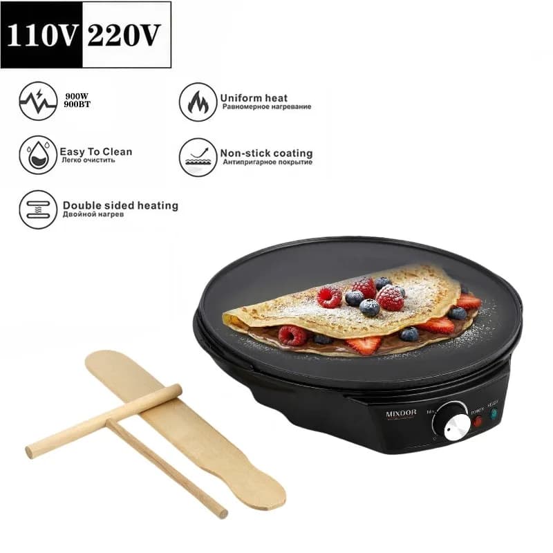 110V Electric Crepe Pan Pancake Griddle Spring Roll Maker for Steak Egg Frying Pancake Maker