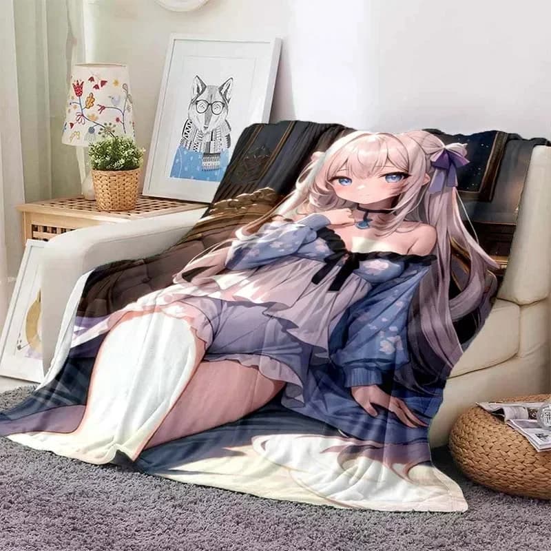 Coperta con ragazze anime sexy, il miglior regalo per tutte le stagioni, leggera e calda per la camera da letto, morbida coperta in flanella per divano, letto e poltrona.