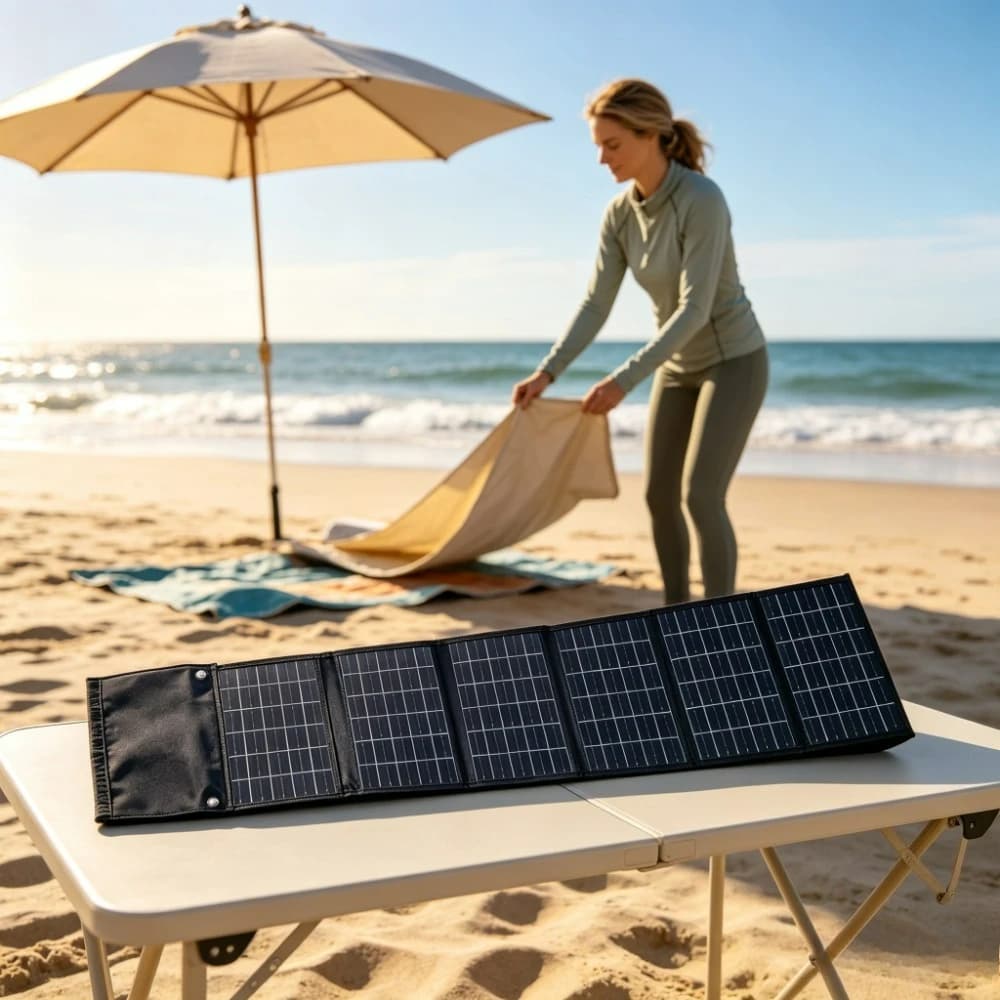 Camping Hiking Cycling 50W 90W Foldable Solar Charger Portable ETFE Waterproof Solar Power Bank With Dual USB DC Output Outdoor