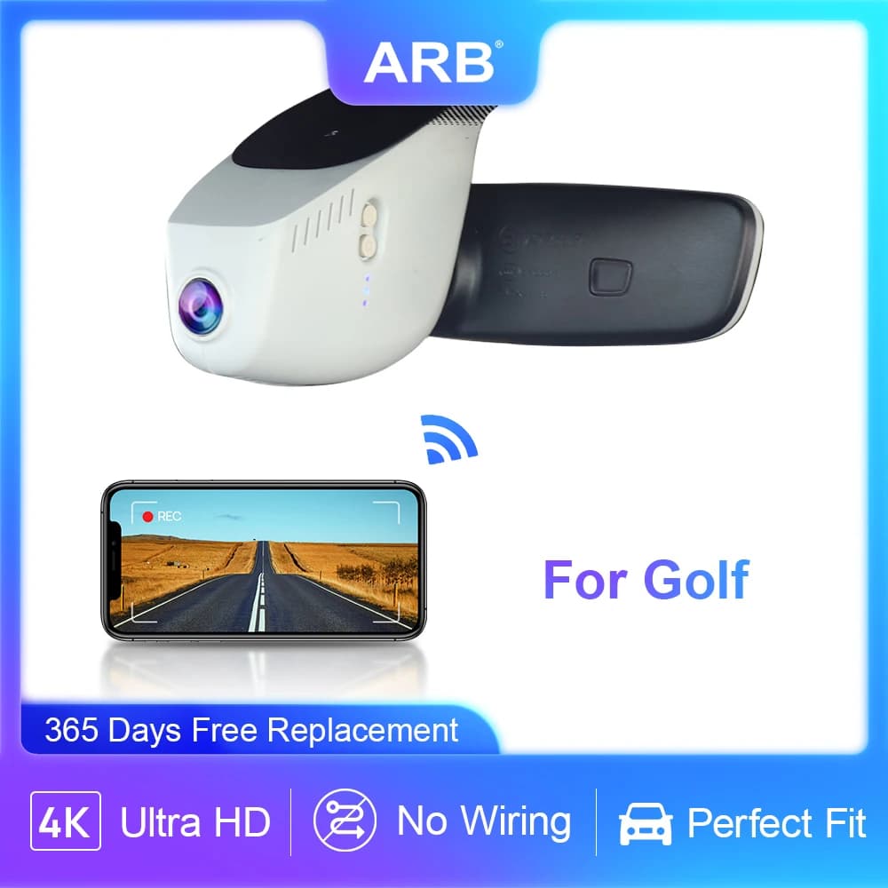 Dash Cam 4K for VW Golf / Golf R / Golf GTI (MK7 MK7.5 MK8) from 2015 to 2025, ARB car camera