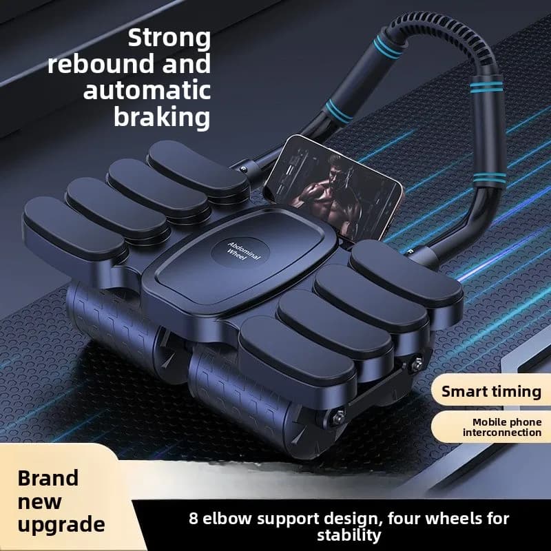Four Wheel Eight Support Ab Rollers Automatic Rebound, Abdominal Compression, Abdominal Muscle Training, Home Fitness Equipment