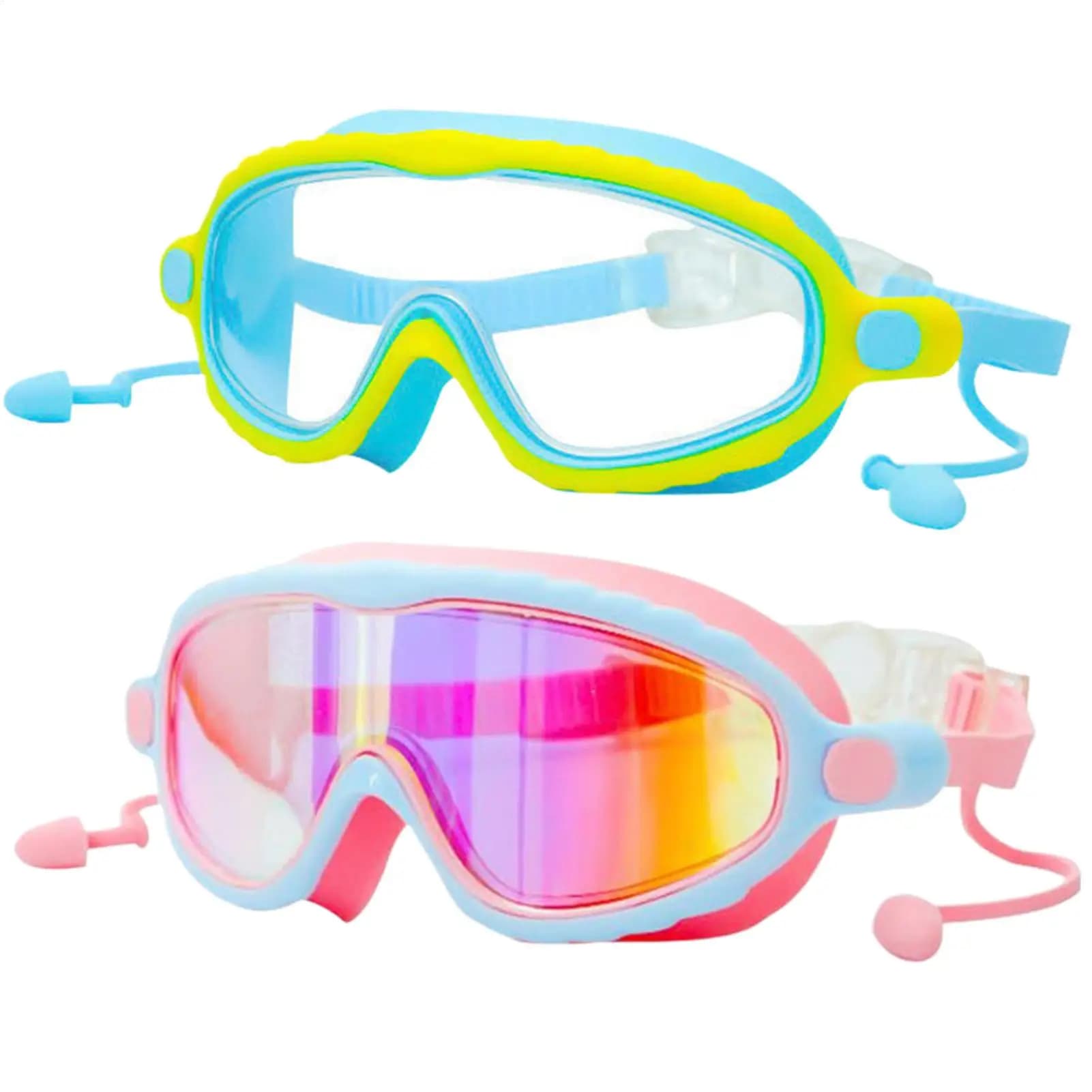 Swim Goggles Anti Fog HD, Adjustable UV Protection Swimming Glasses, Waterproof Leakproof Diving Surf Pool Goggles for Kids