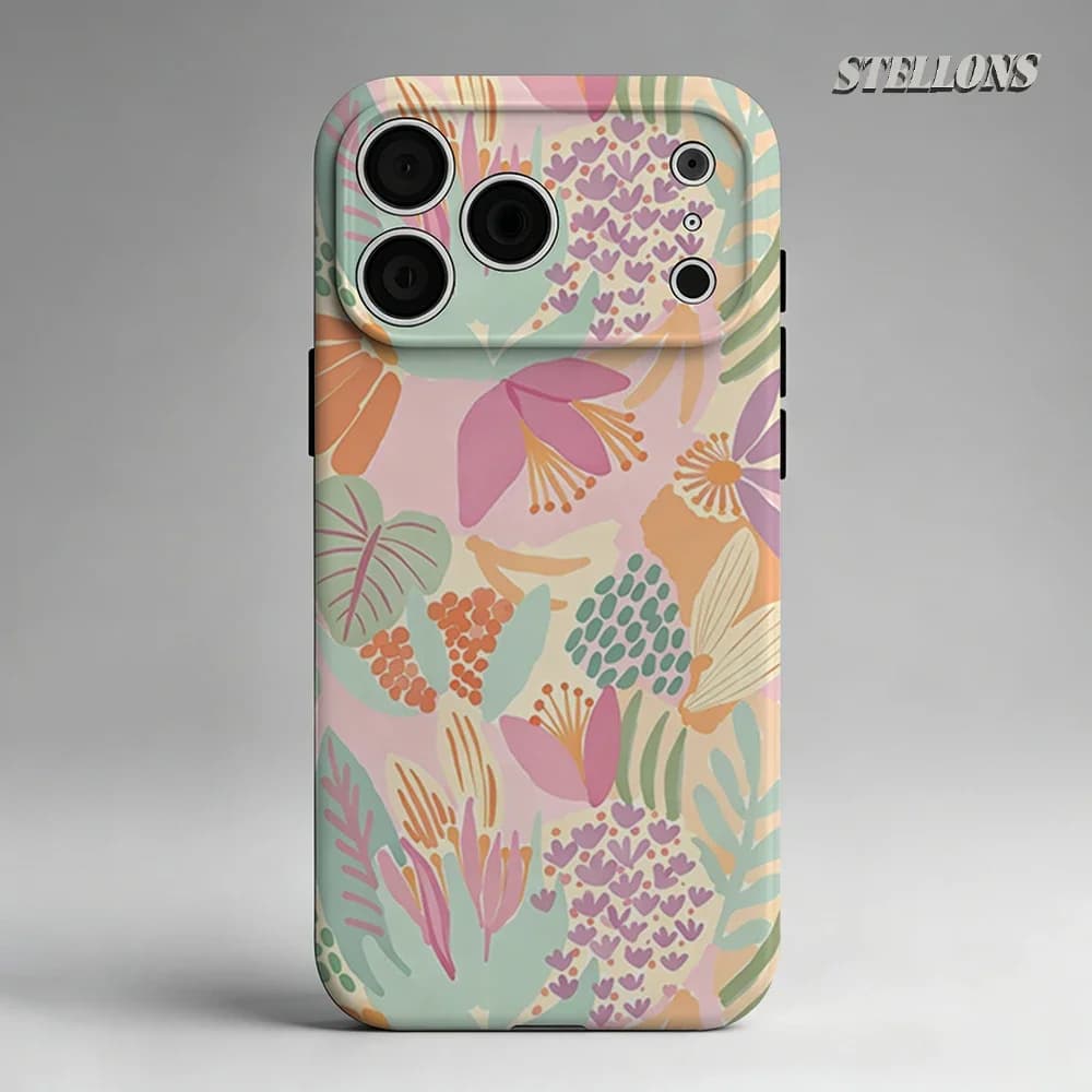 Bohemian Folk Blooms Phone Case For Magnetic Phone Case for IPhone 17 16 15 14 13 Pro Max Plus Single Double-layer tough Case
