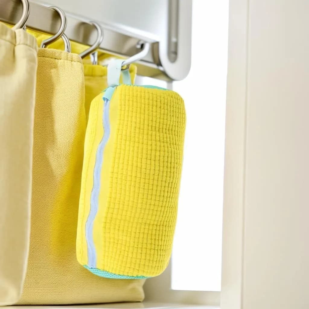 360° Deep Clean Chenille Shoe Wash Bag Yellow, Hidden Zipper Reusable Sneaker Laundry Bag for Washer Dryer, Thick Absorbent Microfiber Shoe Cleaning Pouch Protect Sneakers From Scratches
