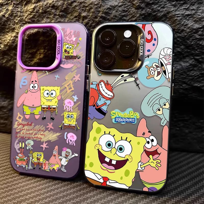 Custodia Rigida Antiurto SpongeBob Patrick Star per Samsung Galaxy S25 Edge S24 S23 S22 S21 S20 Ultra Plus FE A56 A36 A26, Protezione Completa