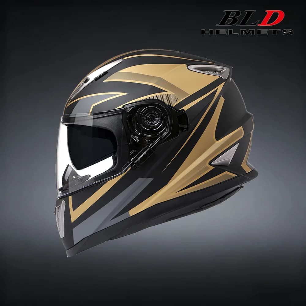 BLD Motorcycle Full Face Helmet Racing Helmet Anti-Fog Visor Lightweight ABS Material Breathable Line Motocross ATV Scooter DOT