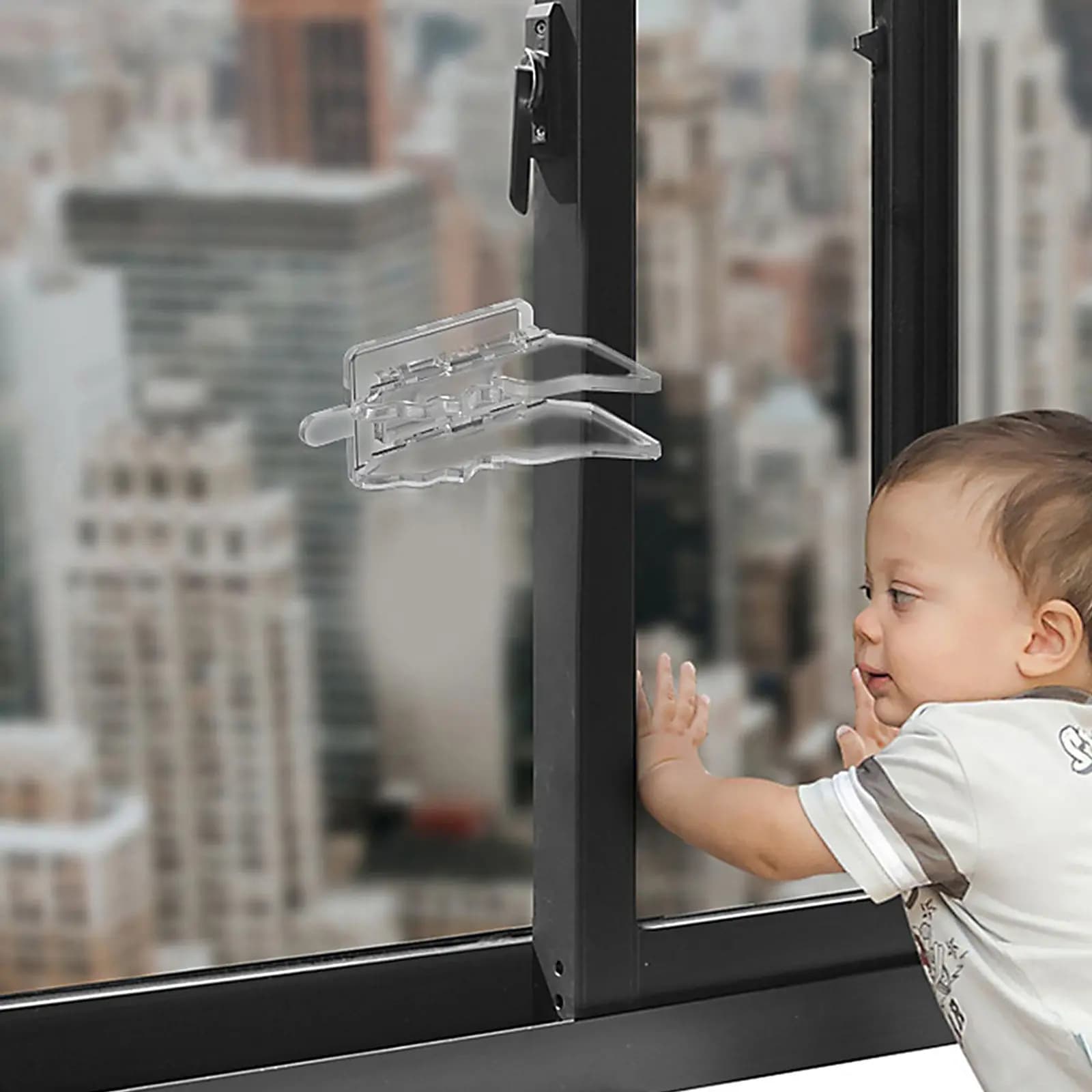 10Pcs Transparent Window Safety Locks Childproof Security Lock Sliding Door Lock Kid Safety Stopper No Drill Peel Design