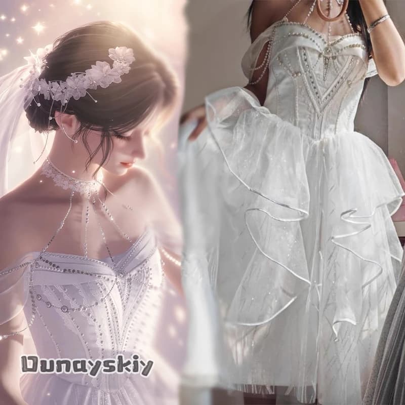 Cosplay Costume New Love And Deepspace, Bridal Dress, Bridal Clothing, Bridal Dress with Lace, Sera Dress, Halloween Dress