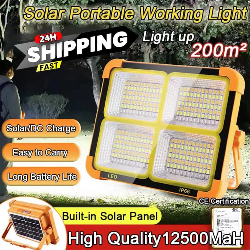 4800MAH Solar Camping Light Lantern Emergency Night Market Light ricaricabile portatile LED tenda lampada illuminazione esterna