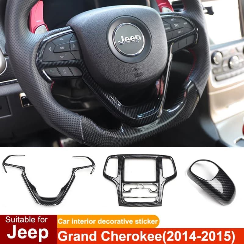 For Jeep Grand Cherokee Car steering wheel Dashboard Cover panel Decoration Wall decal Full set Interior editing accessories