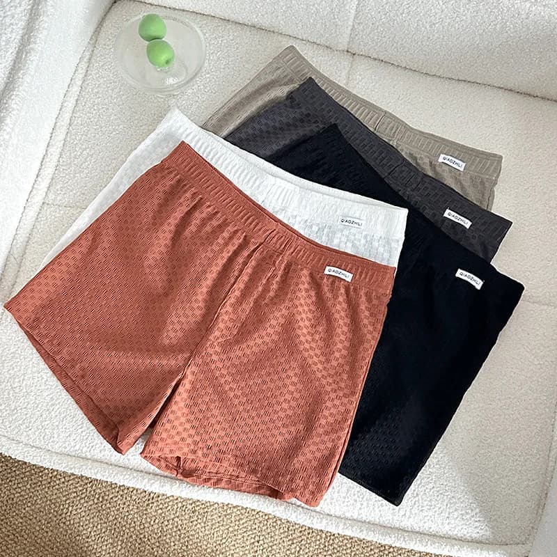 New Men's Ice Silk Mesh Arrow Pants, Loose and Breathable Boxer Briefs, Casual Homewear, Simple Youth Sports Shorts, Sleepwear