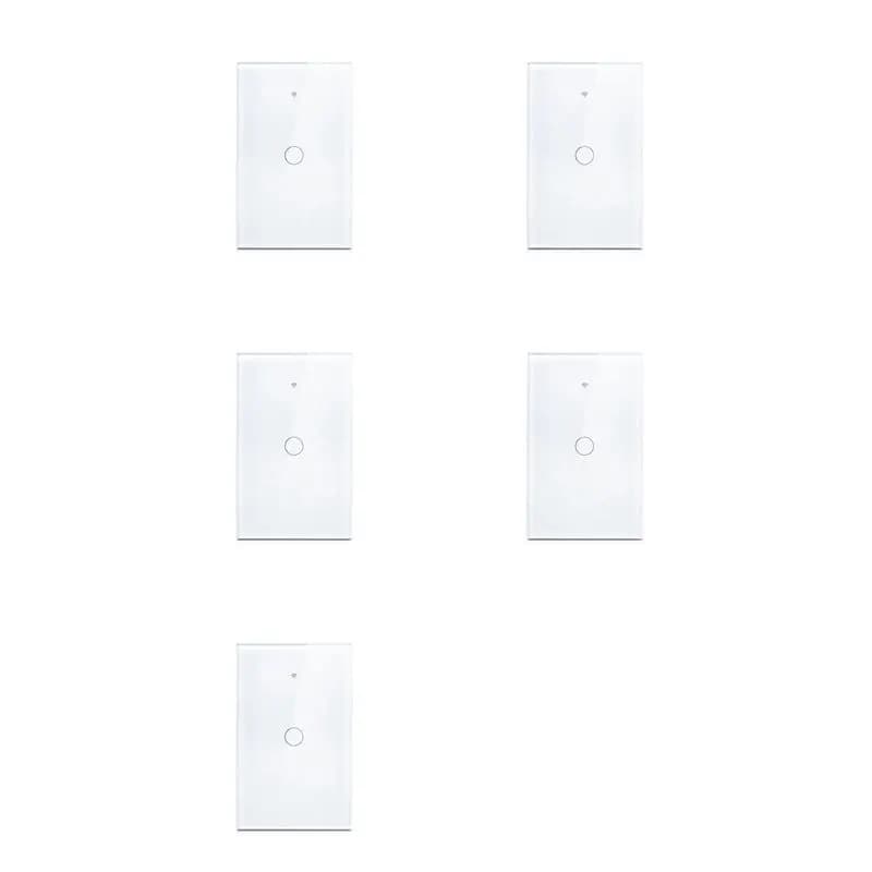 dellaLAST CHANCE della5X Tuya US Plug Wifi Smart Wall Switch 1 Gang No neutral cable Touch sensor LED light switches Home Alexa Google Whi