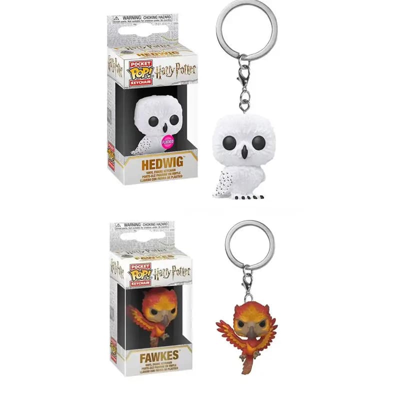 Funko POP Fawkes Portachiavi Giocattolo Hedwig Action PVC Figure Modello da collezione Giocattoli per bambini Natale Carvinal Regalo di compleanno Giocattolo