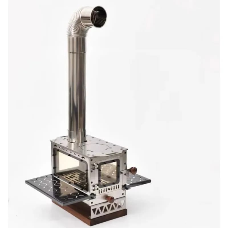 Wizard Mini Portable Stainless Steel Wood Stove Outdoor Camping Desktop Fireplace for Tent Heating Picnic Desktop Use Charcoal