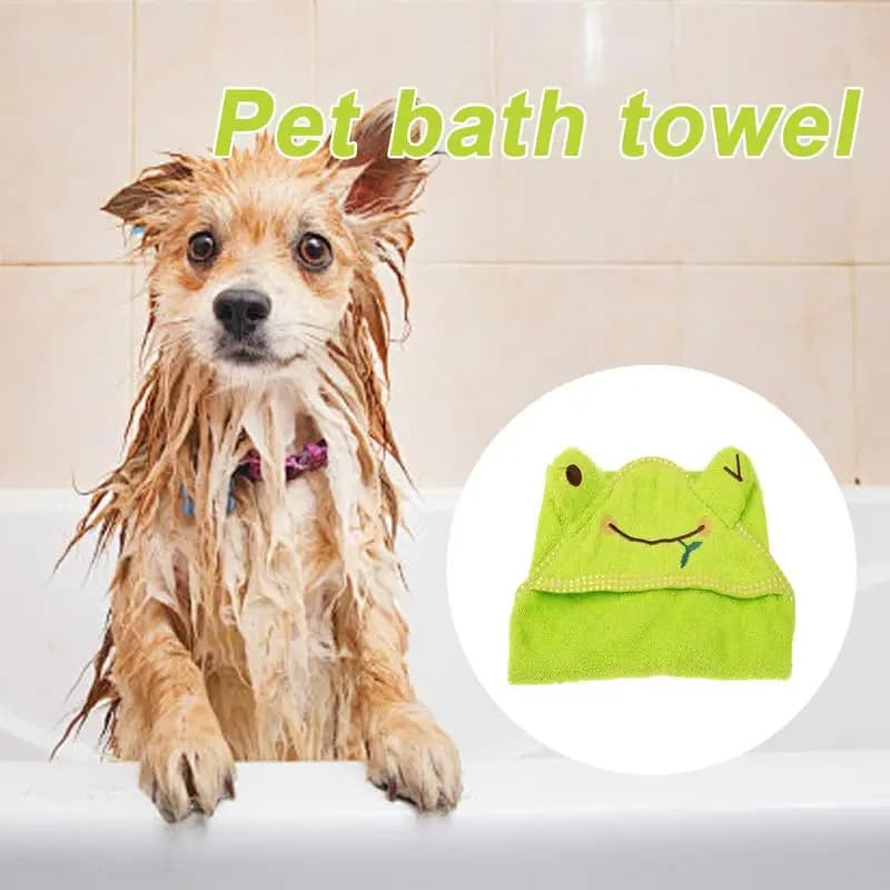 Dog Robes For After Bath Hooded Cartoon Dog Bath Towel For Drying Absorbent Pet Bathrobe Warm Blanket Shower Supplies Soft Cute
