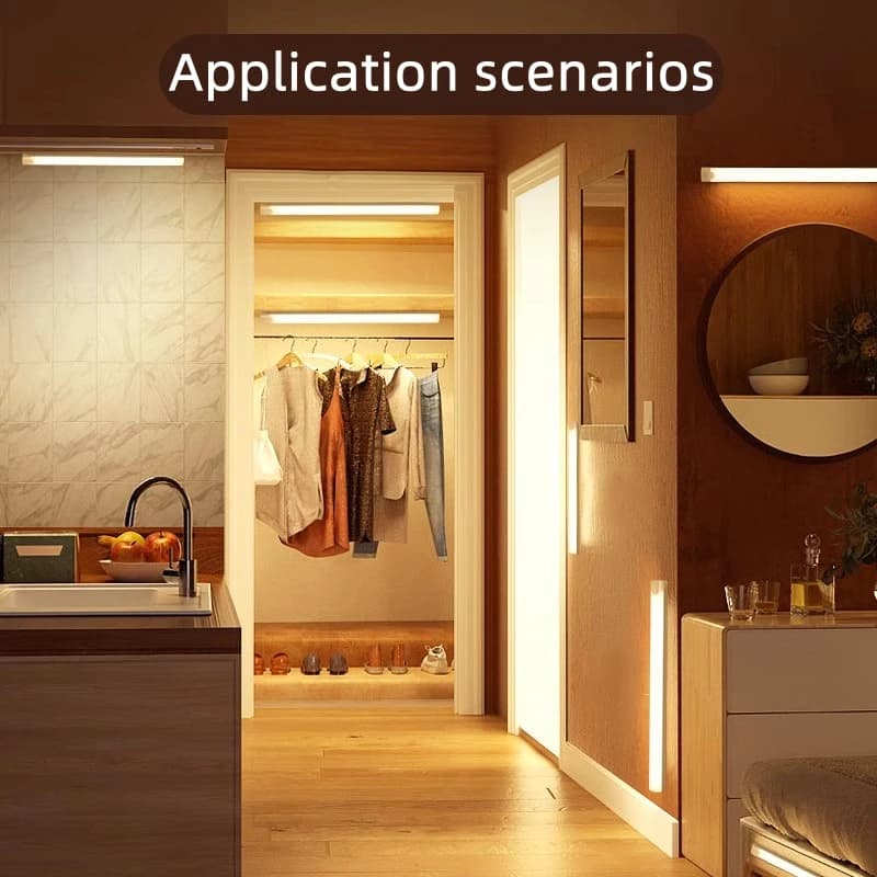 Wireless LED Night Light LED Motion Sensor Light Type C Rechargeable Light Cabinet Wardrobe Lamp Staircase Backlight For Passage