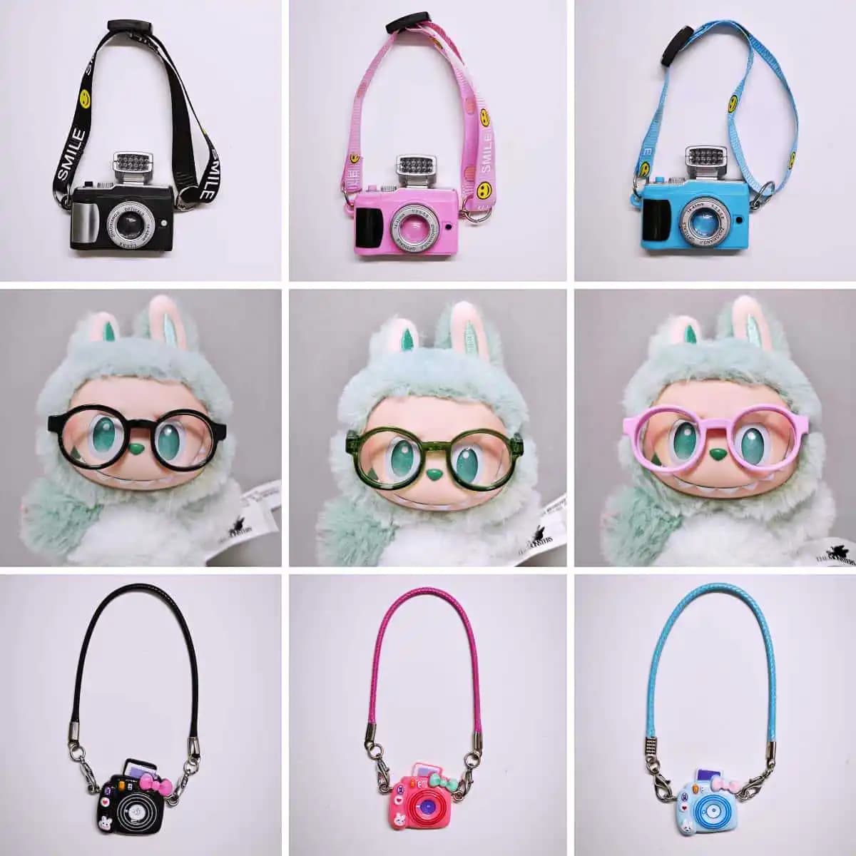 Labubu Doll Digital Camera Guitar Dolls Home Decoration Accessories Mini Water Bottle Sunglasses Cup EXO Doll Baby Dress Up