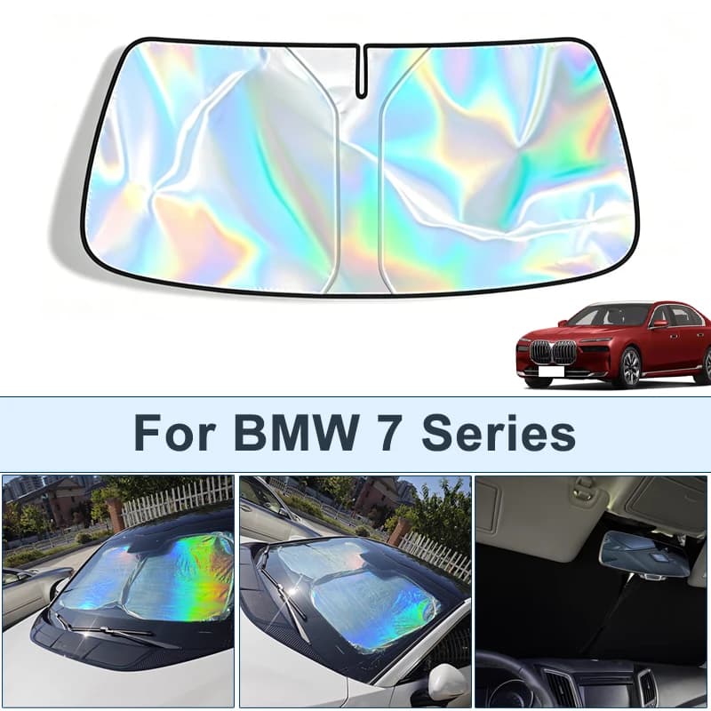 Parasole pieghevole per parabrezza anteriore per BMW Serie 7, copertura protettiva riflettente ai raggi UV, accessori per interni auto