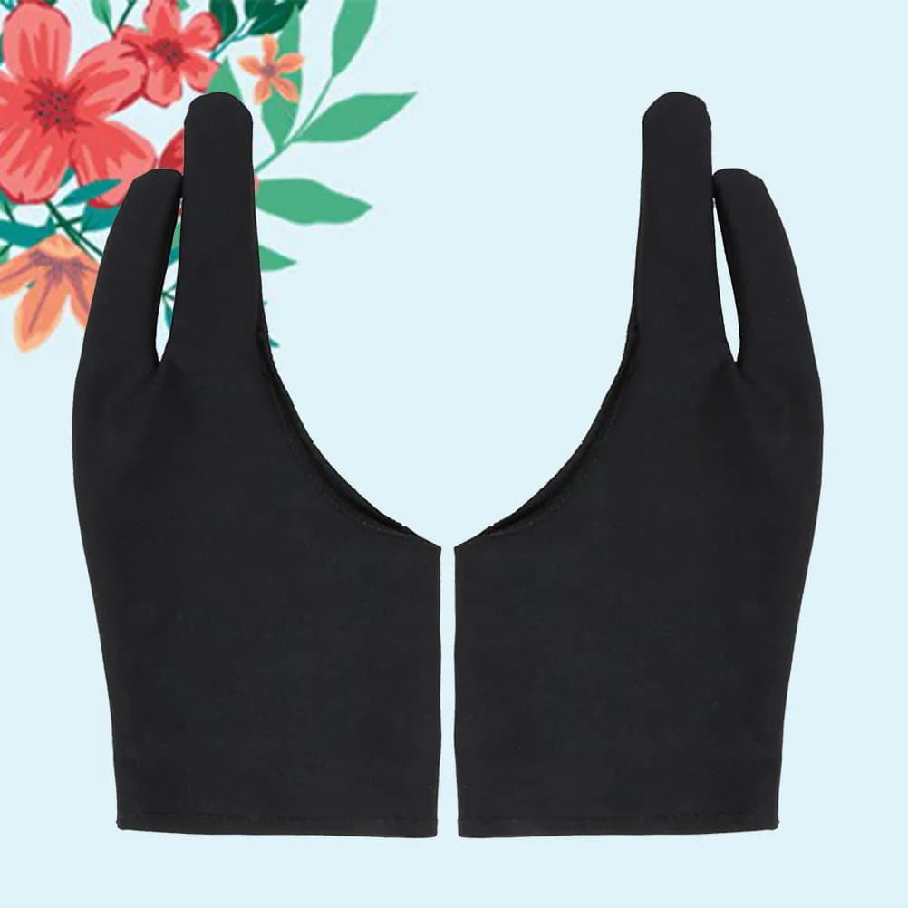 4 Pezzi Guanti da Disegno a Due Dita in Spandex Elastico Antiscivolo Traspiranti Anti-Sudore per Artisti, Schizzi e Pittura su Tablet