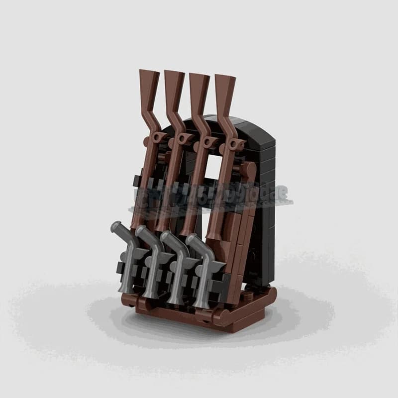 New 46Parts Armory Display Stand MOC Creative Building Blocks Model Medieval Storage Rack DIY Assembly Educational Toy Gifts