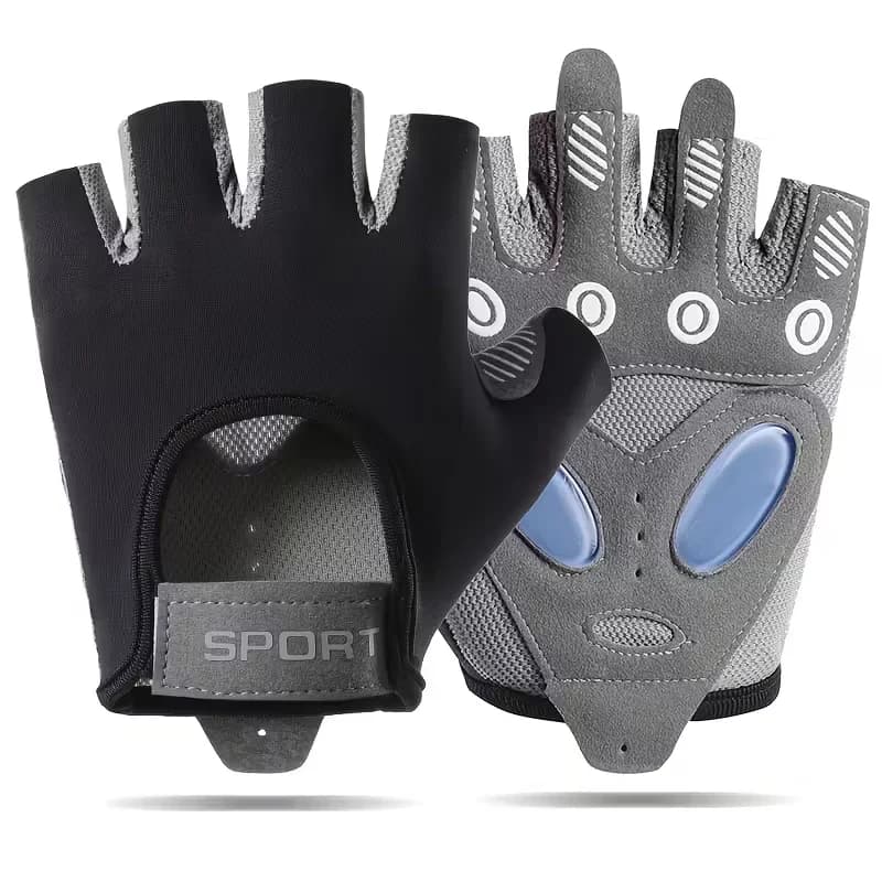 Half finger training gloves - Non-slip socket, anti-slip design, liquid silicone for gym, yoga, cycling, jump rope - Adjustable