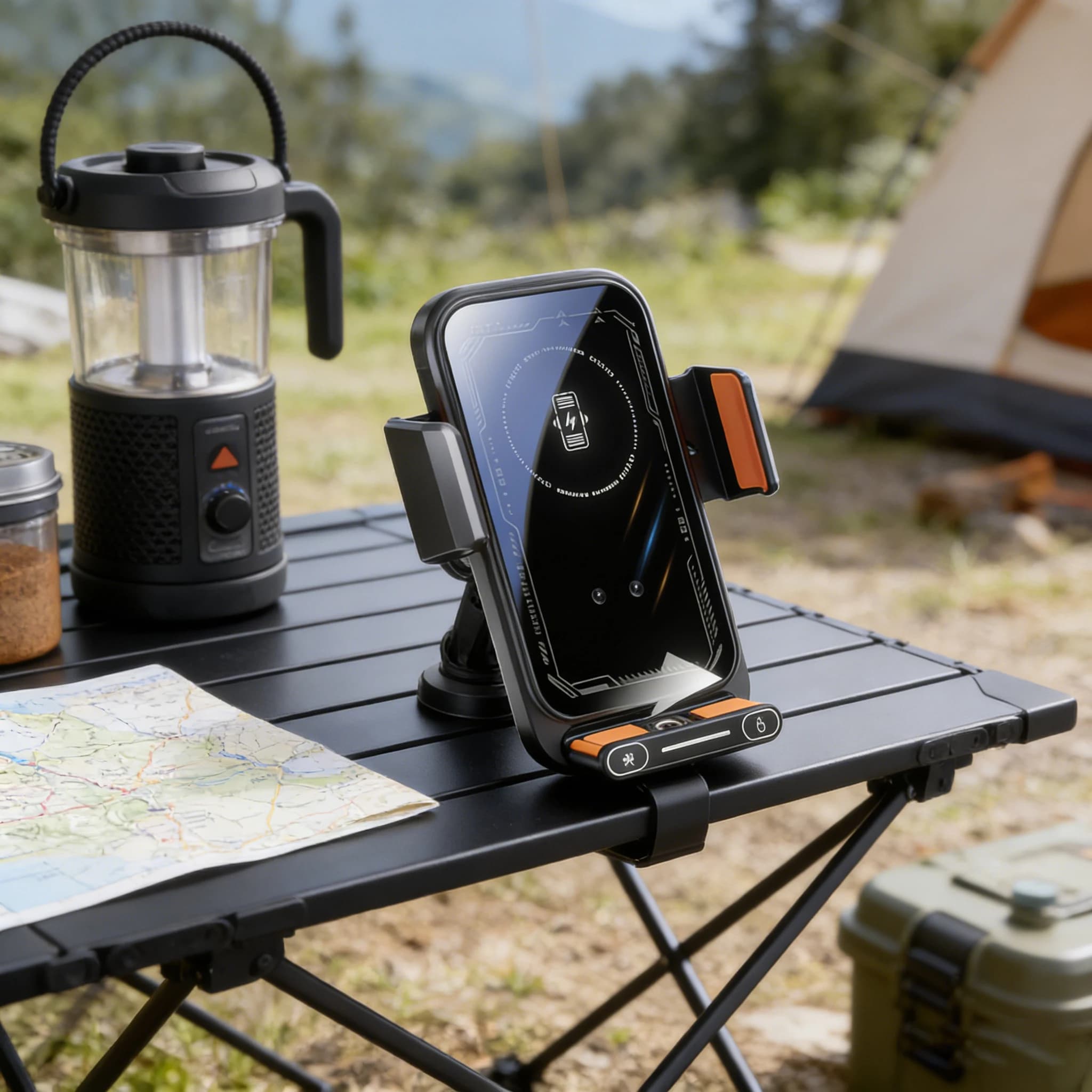 Supporto per Caricabatterie Wireless per Auto 15W Ricarica Rapida Qi con Funzionamento a Una Mano, Presa Sicura Vista Stabile
