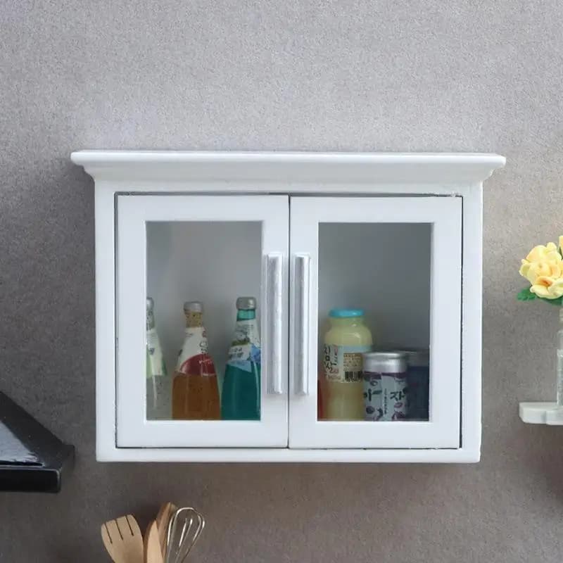 Mobiletto a Muro in Miniatura 1:12 per Casa delle Bambole, Modello di Scaffale, Ornamento per Casa delle Bambole, Accessori per Costruzione di Micro Scene