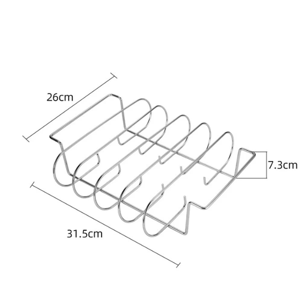 Metal grille with Anti-stick coating for Steaks, Lamb chops and Air fryer 31.5x26x7.3cm Black Silver