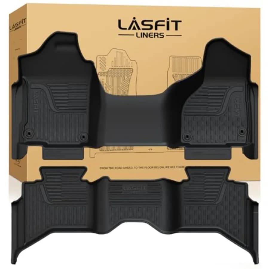 Tappetini per Dodge Ram 1500 2013-2018, 1500 Classic 2019-2024, Cabina Quad, Sedile Posteriore, Tappetini Auto su Misura in TPE per Tutte le Stagioni