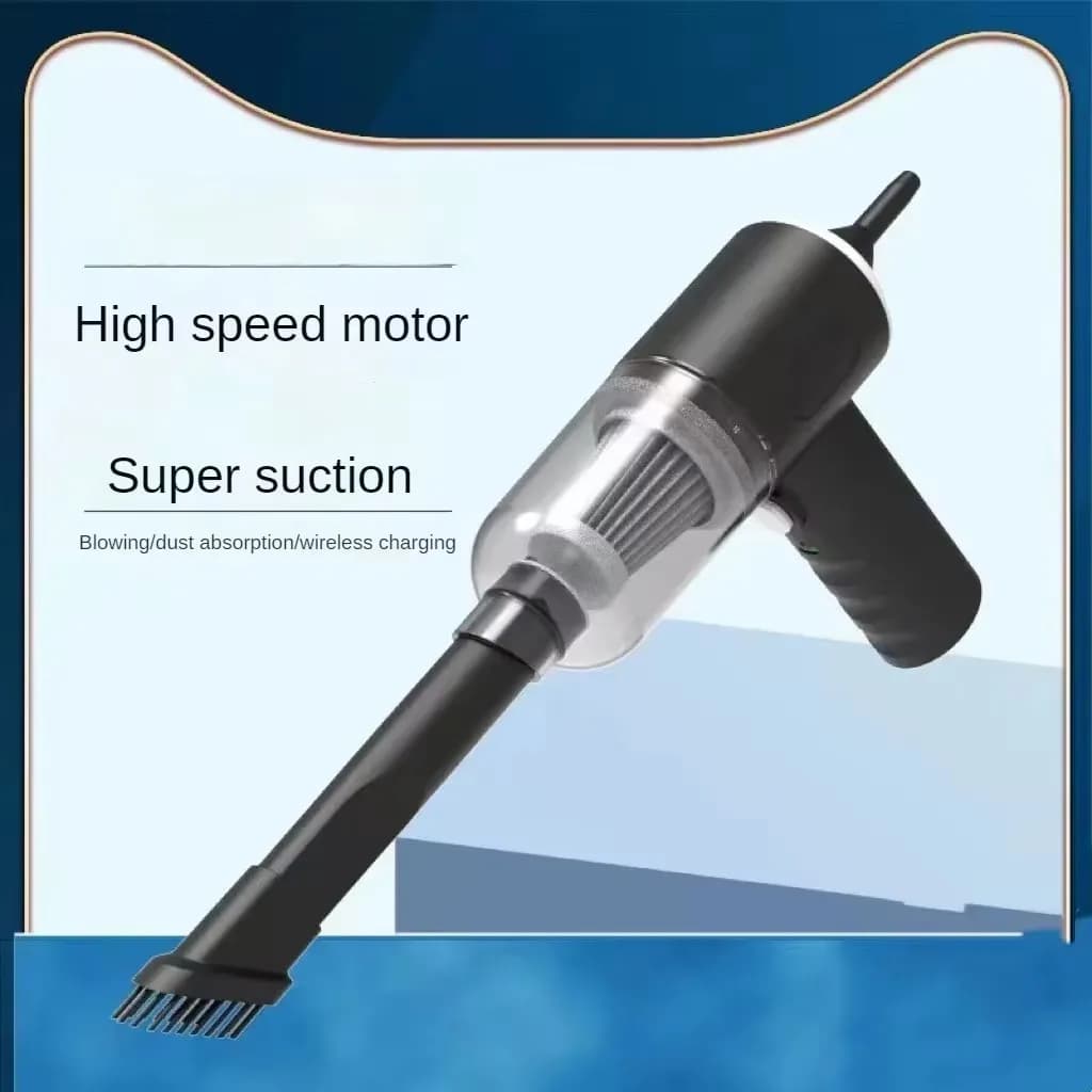 Aspirapolvere wireless da 1 pezzo, nero, ad alta potenza, doppio uso per casa e auto, potente aspirapolvere portatile.