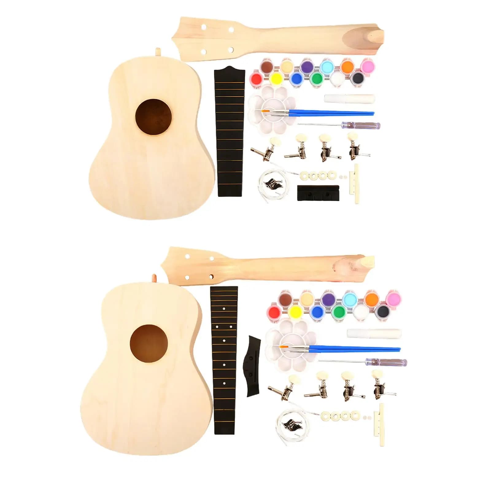 Kit fai-da-te per ukulele con accessori completi e forniture per l'assemblaggio di strumenti musicali
