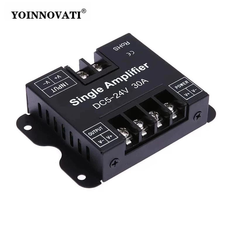30A 360W Single Color LED Strip Amplifier Controller, DC 5-24V Single Color Dimmer for Monochromatic LED Light Strips