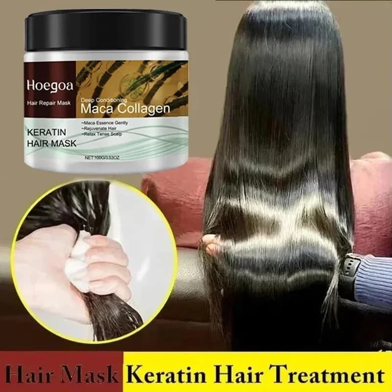 Maschera per capelli alla cheratina al collagene Ripara i danni crespi Raddrizzare Morbido Liscio Idratare Trattamento dei capelli Crema per la ripristino dei capelli Cura dei capelli