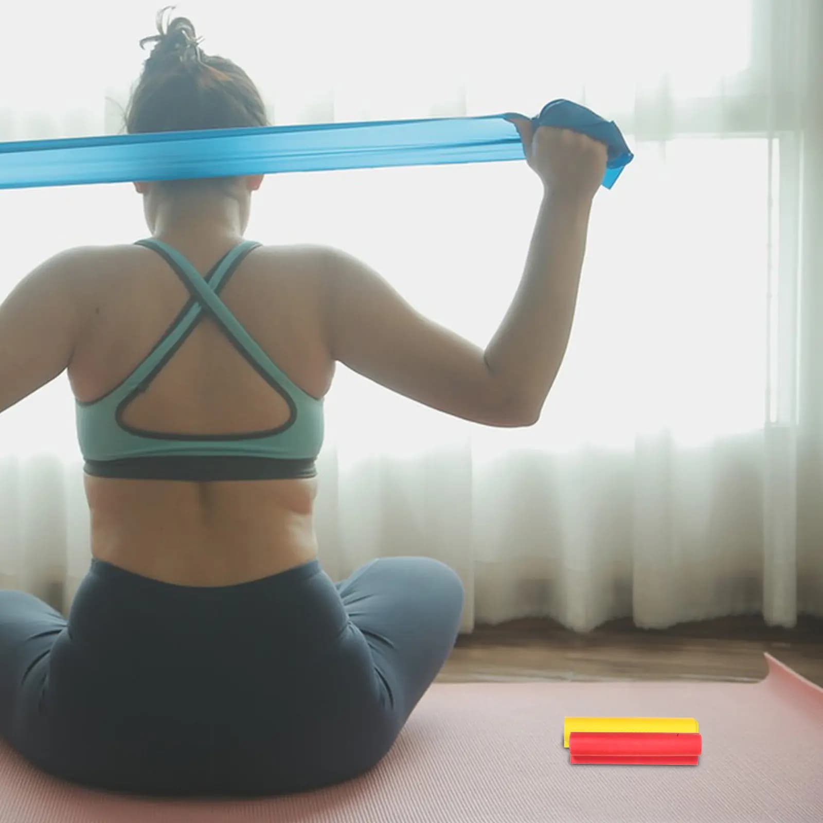 Set di 3 Fasce Elastiche Leggere per Yoga, Fitness, Stretching, Fisioterapia e Riabilitazione, Bande Elastiche Portatili