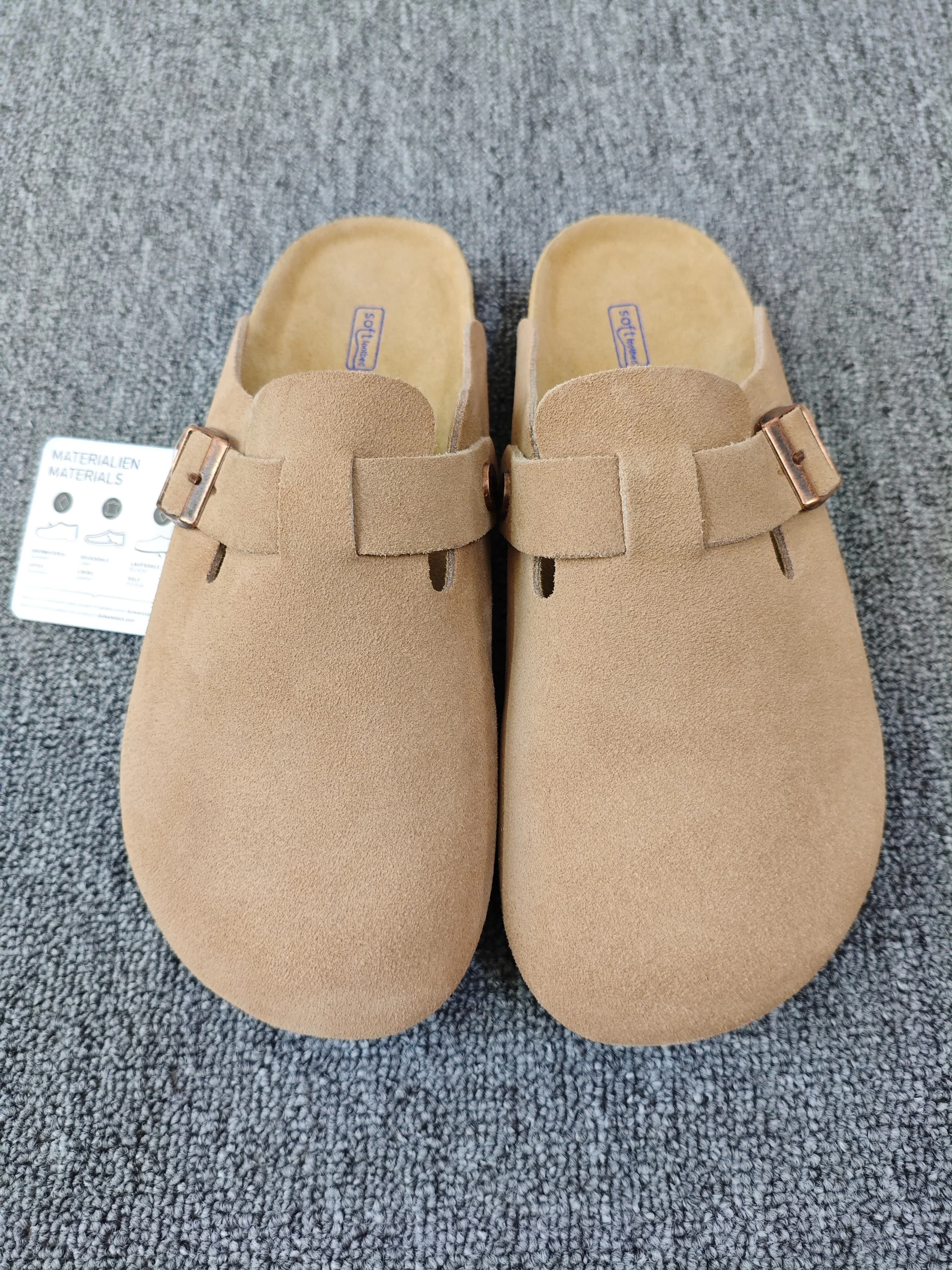 Men's Casual Shoes & Women's Sandals: Comfortable Closed-Toe Slippers with Cork Footbed for Indoor & Outdoor Use
