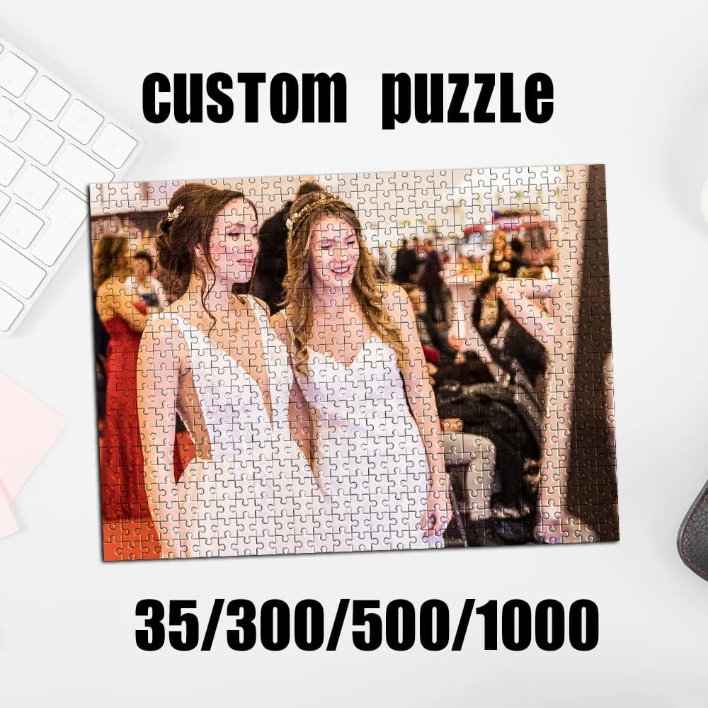 Puzzle Personalizzato con Foto 35/300/500/1000 Pezzi, Regalo Commemorativo Creativo per Feste, Giochi per Famiglie