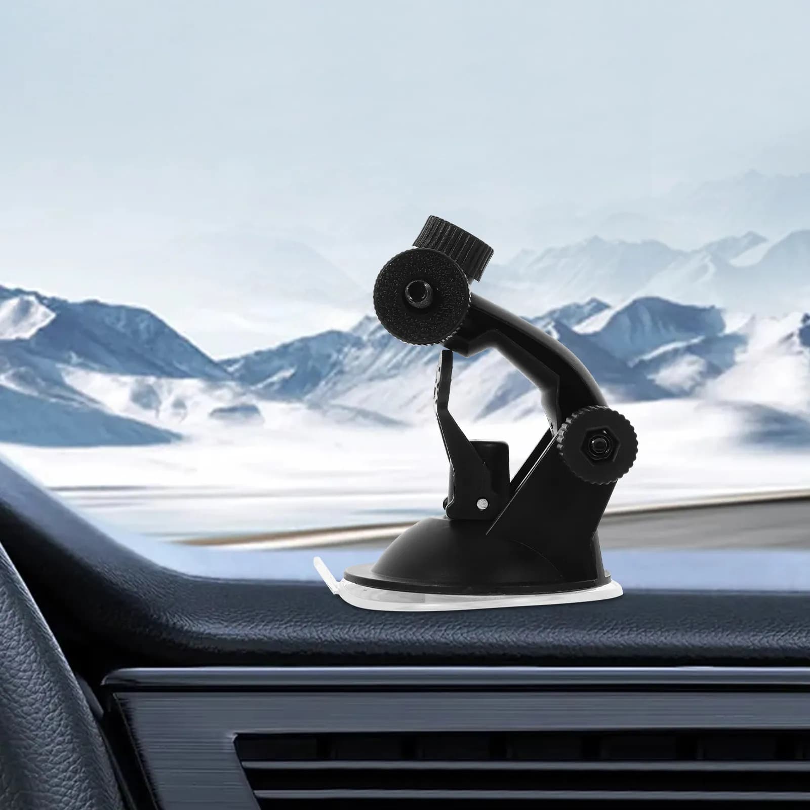 Dash Cam Suction Cup Mount with Multi Adapter Support Adjustable Angle Height for Car Dash Camera Action Cam Phone Holder