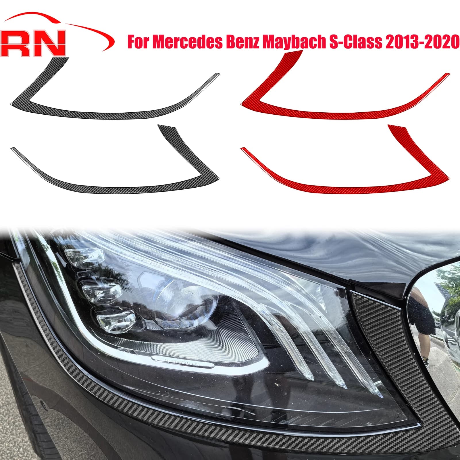 Per Mercedes Benz Maybach Classe S 2013-2020 Modificato In Fibra di Carbonio Auto Luce Lunetta Decorazione Interni Accessori Adesivo